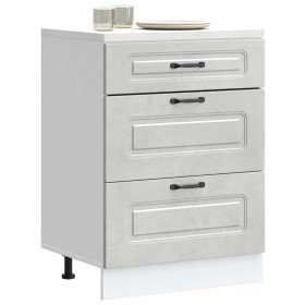 Mueble bajo de cocina Kalmar madera de ingeniería gris hormigón