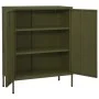 Olive green steel storage cabinet 80x35x101.5 cm by vidaXL, Lockers and storage cabinets - Ref: Foro24-336162, Price: 148,85 ...
