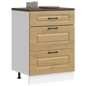 Mueble bajo de cocina Kalmar roble artesanal madera ingeniería