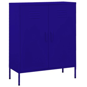 Armario de almacenamiento acero azul marino 80x35x101,5 cm de vidaXL, Taquillas y armarios de almacenamiento - Ref: Foro24-33...