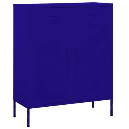 Armario de almacenamiento acero azul marino 80x35x101,5 cm de vidaXL, Taquillas y armarios de almacenamiento - Ref: Foro24-33...