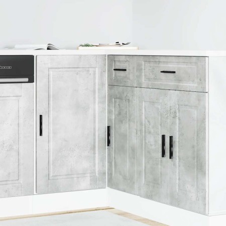 Mueble bajo de cocina porto gris cemento madera reconstituida
