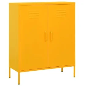 Mustard yellow steel storage cabinet 80x35x101.5 cm by vidaXL, Lockers and storage cabinets - Ref: Foro24-336164, Price: 147,...