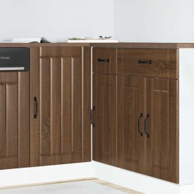 Mueble bajo de cocina Lucca madera contrachapada roble marrón