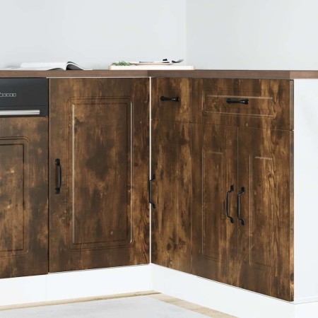Mueble bajo de cocina Kalmar de madera ingeniería roble ahumado