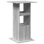 Mesa alta bar con almacenaje madera gris Sonoma 60x60x102 cm