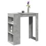 Mesa alta bar con estantes madera gris hormigón 102x50x103,5cm