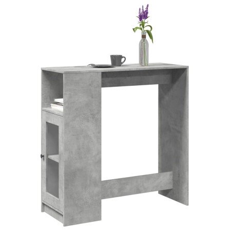 Mesa alta bar con estantes madera gris hormigón 101x40x103,5 cm en Mesas de cocina y de comedor | Comprar online en Foro24