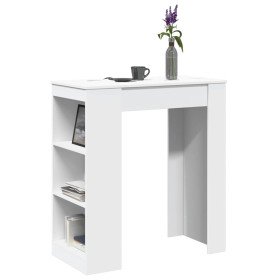 Mesa alta con estantes madera ingeniería blanca 95x47x103,5 cm en Mesas de cocina y de comedor | Comprar online en Foro24