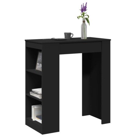 Mesa alta con estantes madera ingeniería negra 95x47x103,5 cm en Mesas de cocina y de comedor | Comprar online en Foro24