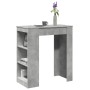 Mesa alta bar con estantes madera gris hormigón 95x47x103,5 cm en Mesas de cocina y de comedor | Comprar online en Foro24
