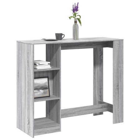 Mesa alta con estante gris Sonoma 124x46x103,5 cm en Mesas de cocina y de comedor | Comprar online en Foro24