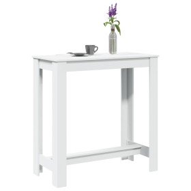 Mesa alta de bar madera ingeniería blanca 102x50x103,5 cm en Mesas de cocina y de comedor | Comprar online en Foro24