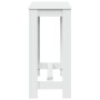 Mesa alta de bar madera ingeniería blanca 102x50x103,5 cm