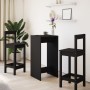Mesa alta de bar madera de ingeniería negra 51x50x103,5 cm