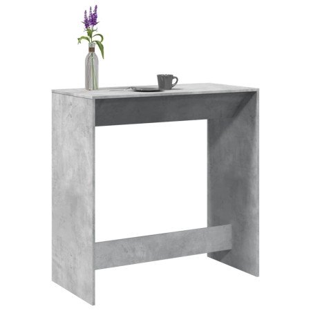 Mesa alta de bar madera ingeniería gris hormigón 102x50x103,5cm