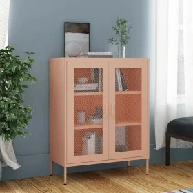 Aufbewahrungsschrank aus rosafarbenem Stahl, 80 x 35 x 101,5 cm von vidaXL, Schließfächer und Lagerschränke - Ref: Foro24-336...