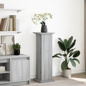Pedestal expositor con almacenaje gris Sonoma 31x30x90 cm en Soportes para macetas | Comprar online en Foro24