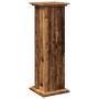 Pedestal expositor con almacenaje madera envejecida 31x30x90 cm