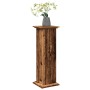 Pedestal expositor con almacenaje madera envejecida 31x30x90 cm