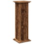 Pedestal expositor con almacenaje madera envejecida 31x30x90 cm