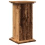 Pedestal expositor con almacenaje madera envejecida 31x30x60 cm