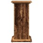Pedestal expositor con almacenaje madera envejecida 31x30x60 cm