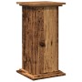 Pedestal expositor con almacenaje madera envejecida 31x30x60 cm