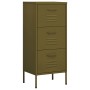 Armario de almacenamiento acero verde oliva 42,5x35x101,5 cm de vidaXL, Taquillas y armarios de almacenamiento - Ref: Foro24-...