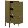 Armario de almacenamiento acero verde oliva 42,5x35x101,5 cm de vidaXL, Taquillas y armarios de almacenamiento - Ref: Foro24-...