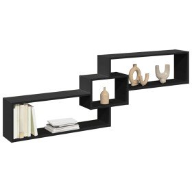 Armario de pared madera de ingeniería negro 158x18x53 cm