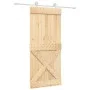 Schiebetür mit Beschlägen aus massivem Kiefernholz, 90 x 210 cm von vidaXL, Türen - Ref: Foro24-3203097, Preis: 221,99 €, Rab...