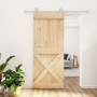 Schiebetür mit Beschlägen aus massivem Kiefernholz 85x210 cm von vidaXL, Türen - Ref: Foro24-3203096, Preis: 194,97 €, Rabatt: %