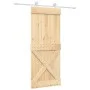 Schiebetür mit Beschlägen aus massivem Kiefernholz 85x210 cm von vidaXL, Türen - Ref: Foro24-3203096, Preis: 208,23 €, Rabatt: %