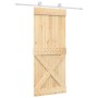 Schiebetür mit Beschlägen aus massivem Kiefernholz 85x210 cm von vidaXL, Türen - Ref: Foro24-3203096, Preis: 194,97 €, Rabatt: %