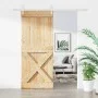 Puerta corredera con herrajes madera maciza de pino 100x210 cm de vidaXL, Puertas - Ref: Foro24-3203253, Precio: 243,67 €, De...