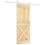 Puerta corredera con herrajes madera maciza de pino 90x210 cm von vidaXL, Türen - Ref: Foro24-3203252, Preis: 197,56 €, Rabat...