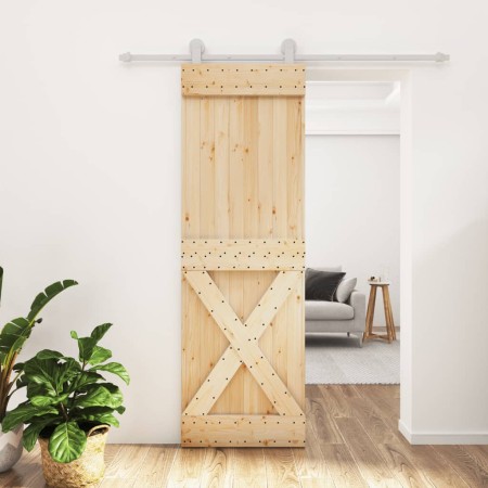 Sliding door with solid pine wood hardware 70x210 cm by vidaXL, Doors - Ref: Foro24-3203094, Price: 165,02 €, Discount: %
