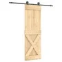 Schiebetür mit Beschlägen aus massivem Kiefernholz 70x210 cm von vidaXL, Türen - Ref: Foro24-3203054, Preis: 166,46 €, Rabatt: %