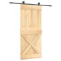 Puerta corredera con herrajes madera maciza de pino 90x210 cm de vidaXL, Puertas - Ref: Foro24-3203057, Precio: 185,55 €, Des...