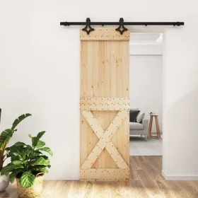Sliding door with solid pine wood hardware 70x210 cm by vidaXL, Doors - Ref: Foro24-3203132, Price: 171,05 €, Discount: %