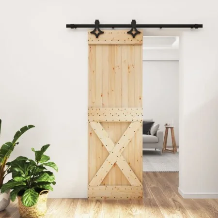 Sliding door with solid pine wood hardware 70x210 cm by vidaXL, Doors - Ref: Foro24-3203132, Price: 171,05 €, Discount: %