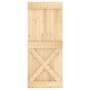 Schiebetür mit Beschlägen aus massivem Kiefernholz, 85 x 210 cm von vidaXL, Türen - Ref: Foro24-3203134, Preis: 194,60 €, Rab...