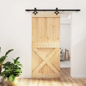 Sliding door with solid pine wood fittings 90x210 cm by vidaXL, Doors - Ref: Foro24-3203135, Price: 202,30 €, Discount: %