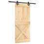 Schiebetür mit Beschlägen aus massivem Kiefernholz, 90 x 210 cm von vidaXL, Türen - Ref: Foro24-3203135, Preis: 202,29 €, Rab...