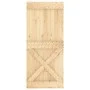 Schiebetür mit Beschlägen aus massivem Kiefernholz, 90 x 210 cm von vidaXL, Türen - Ref: Foro24-3203135, Preis: 202,29 €, Rab...