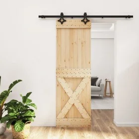 Sliding door with solid pine wood hardware 70x210 cm by vidaXL, Doors - Ref: Foro24-3203151, Price: 165,89 €, Discount: %