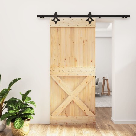 Puerta corredera con herrajes madera maciza de pino 90x210 cm von vidaXL, Türen - Ref: Foro24-3203154, Preis: 204,87 €, Rabat...