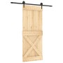 Puerta corredera con herrajes madera maciza de pino 85x210 cm de vidaXL, Puertas - Ref: Foro24-3203209, Precio: 180,23 €