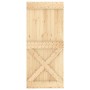 Schiebetür mit Beschlägen aus massivem Kiefernholz, 90 x 210 cm von vidaXL, Türen - Ref: Foro24-3203210, Preis: 191,19 €, Rab...